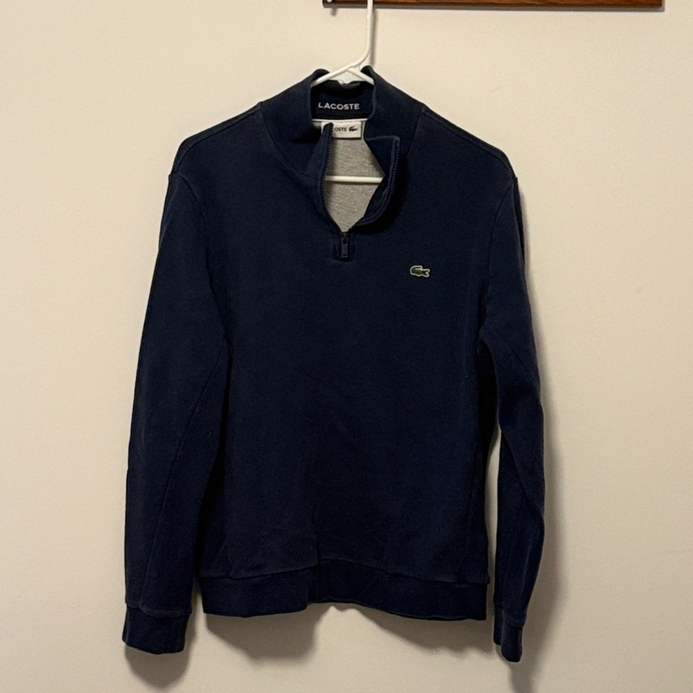Lacoste Men's Dark Blue Zip-Up Sweater